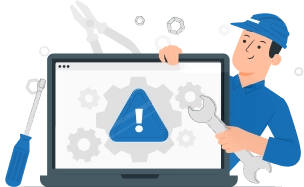 Computer repair illustration
